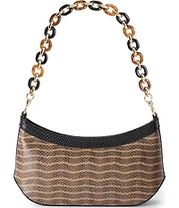BRAHMIN Lilibeth Anise Collection Multi Snake Print Resin Chain Strap Shoulder Bag