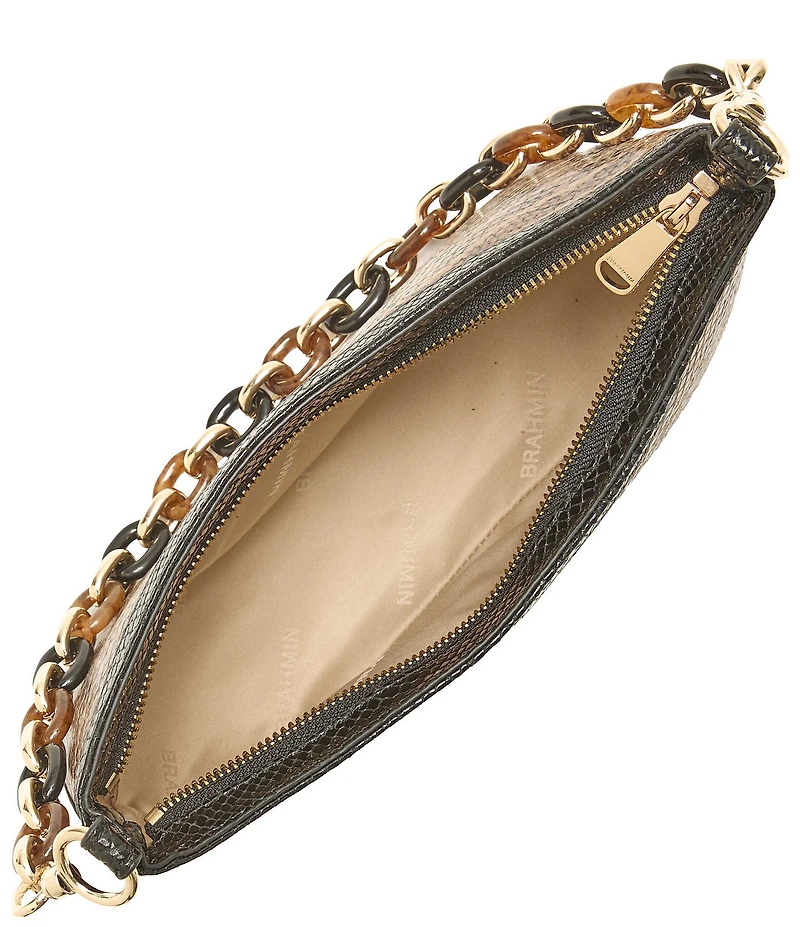 BRAHMIN Lilibeth Anise Collection Multi Snake Print Resin Chain Strap Shoulder Bag