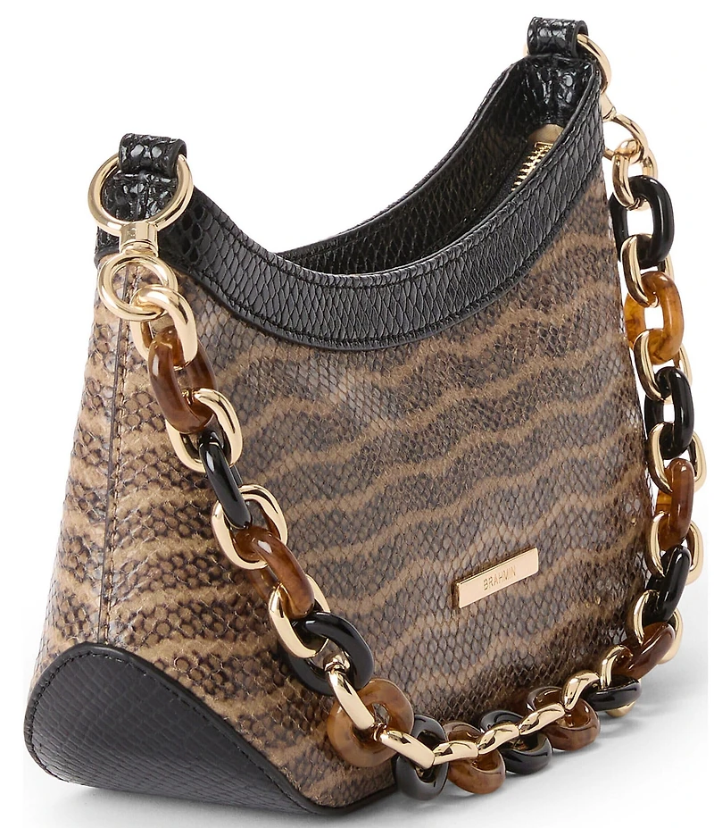 BRAHMIN Lilibeth Anise Collection Multi Snake Print Resin Chain Strap Shoulder Bag
