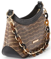 BRAHMIN Lilibeth Anise Collection Multi Snake Print Resin Chain Strap Shoulder Bag
