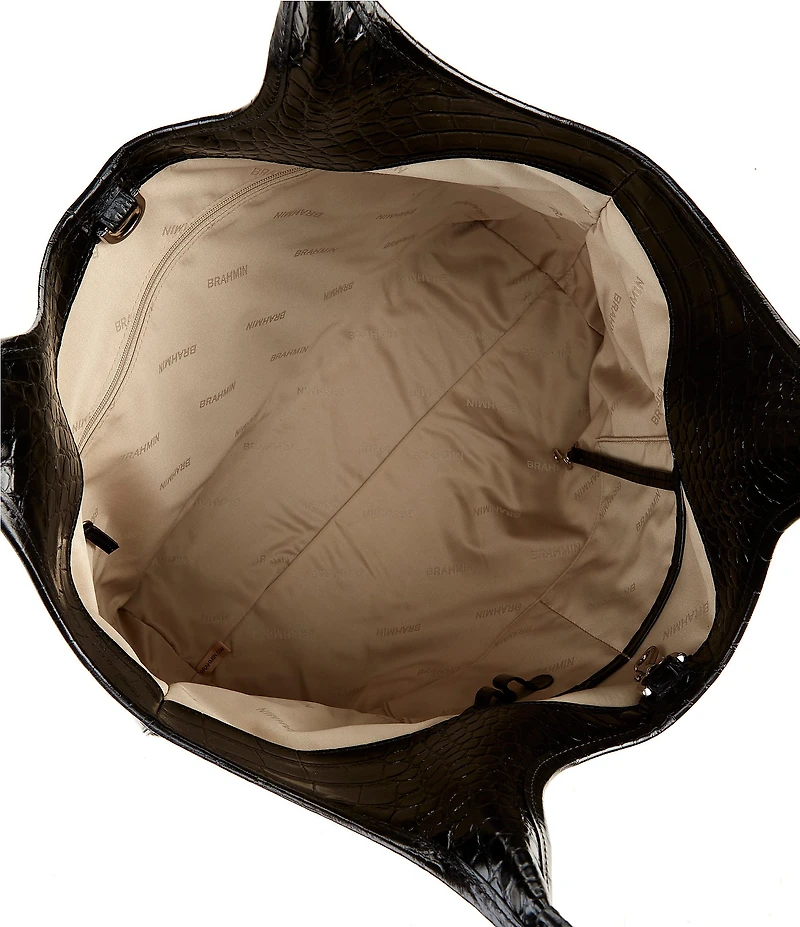 BRAHMIN Lismore Collection Retro Blue Denim Iona Tote Bag