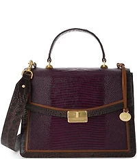 BRAHMIN Lizard Tri-Texture Collection Multi Gabriella Satchel Bag