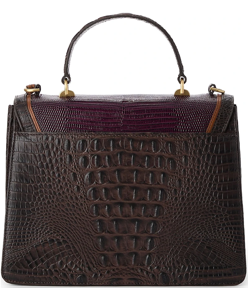 BRAHMIN Lizard Tri-Texture Collection Multi Gabriella Satchel Bag