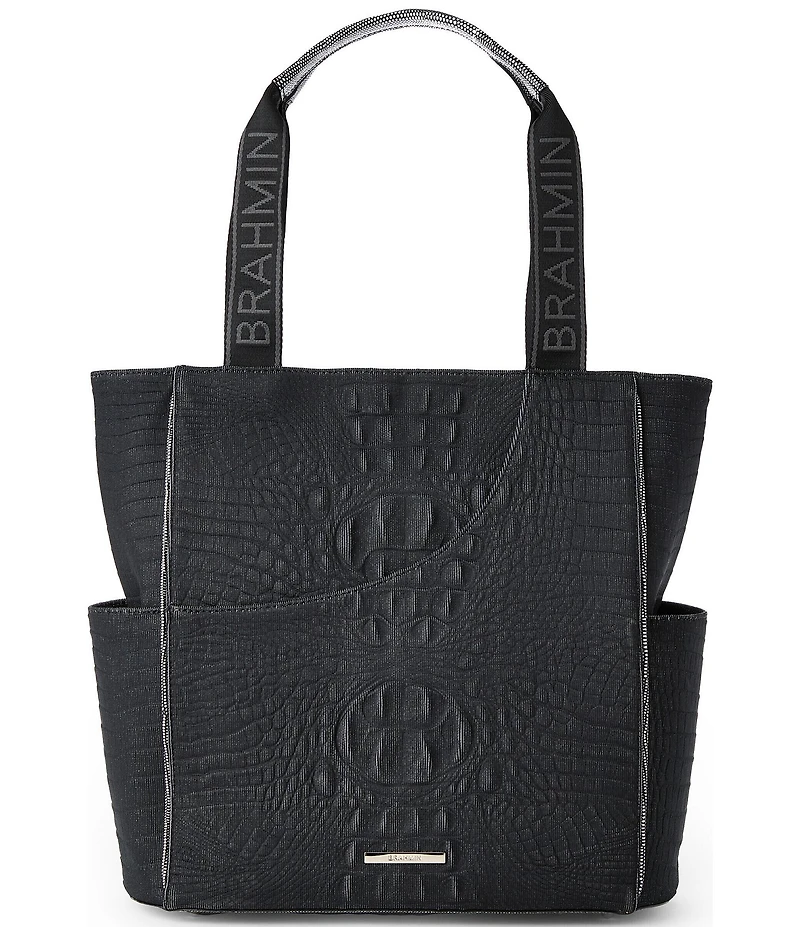 BRAHMIN Luxe Leisure Collection Black Mollie Pickleball Tote Bag
