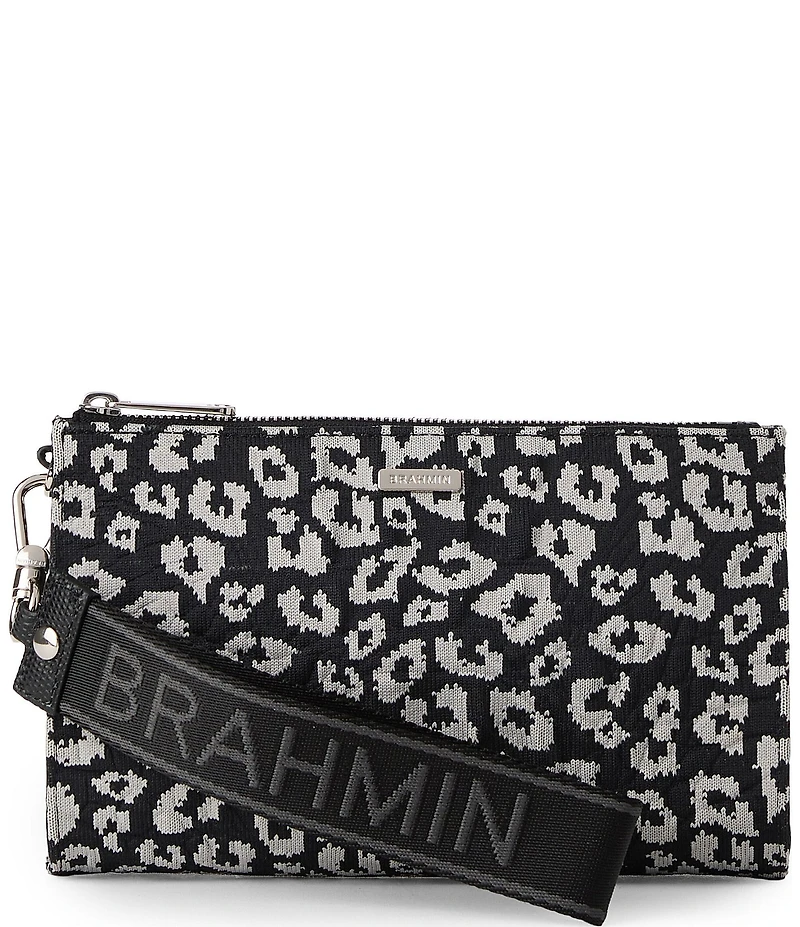 BRAHMIN Luxe Leisure Collection Adia Leopard Print Wristlet