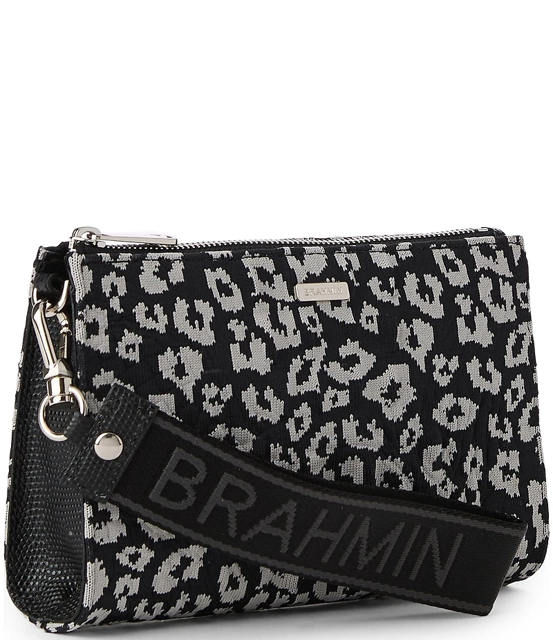 BRAHMIN Luxe Leisure Collection Adia Leopard Print Wristlet