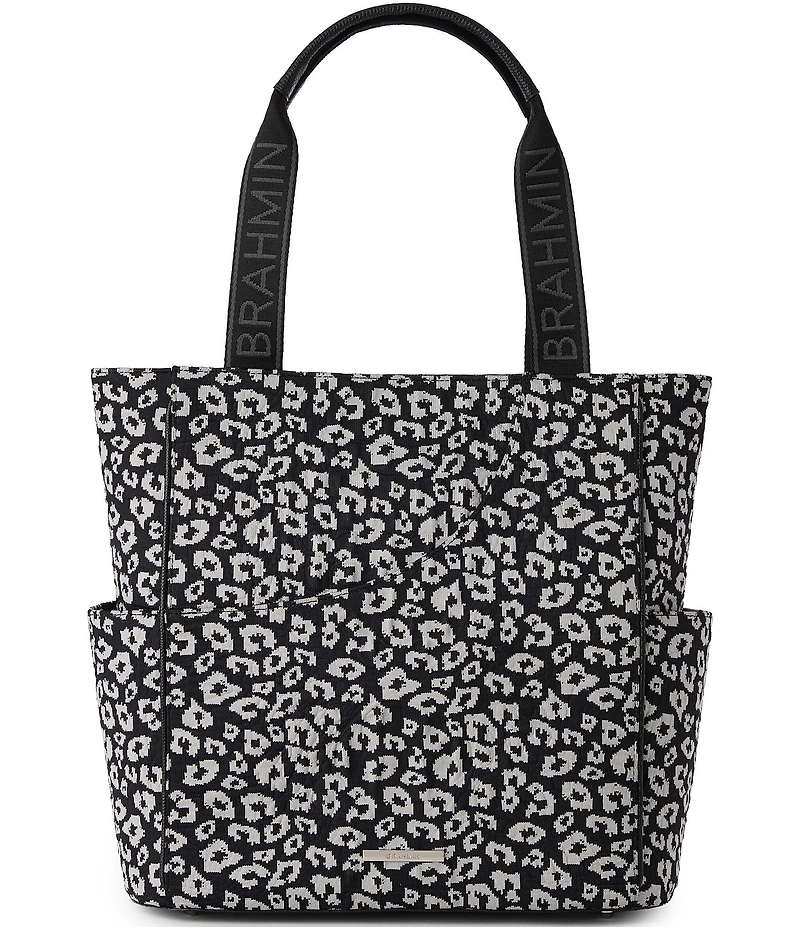 BRAHMIN Luxe Leisure Collection Mollie Leopard Print Pickleball Tote Bag
