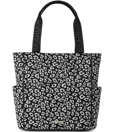 BRAHMIN Luxe Leisure Collection Mollie Leopard Print Pickleball Tote Bag