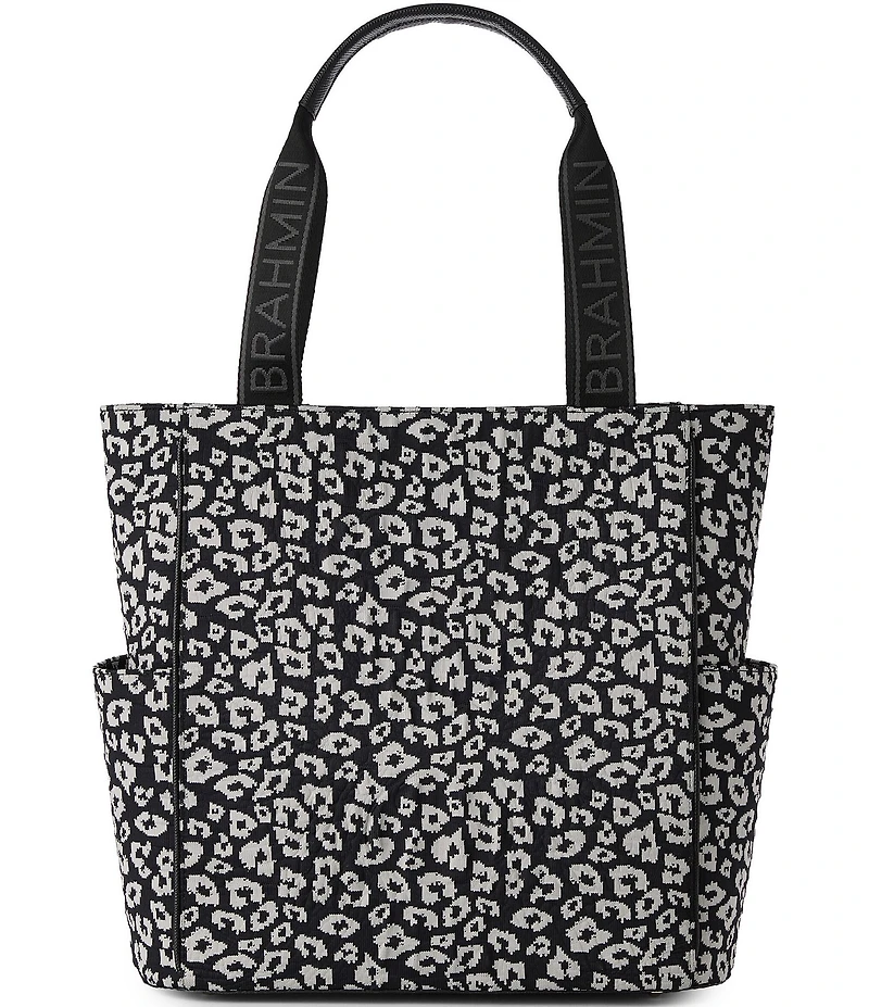 BRAHMIN Luxe Leisure Collection Mollie Leopard Print Pickleball Tote Bag