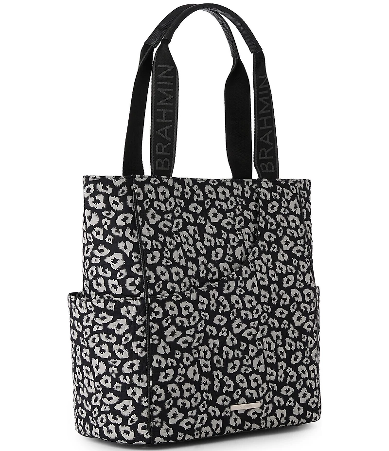 BRAHMIN Luxe Leisure Collection Mollie Leopard Print Pickleball Tote Bag