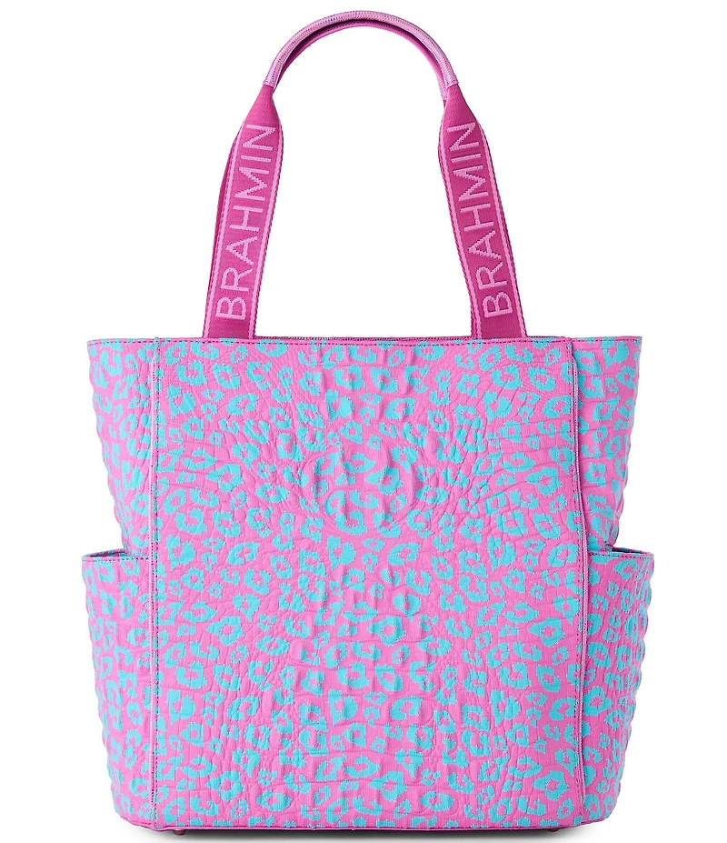 BRAHMIN Luxe Leisure Collection Mollie Leopard Print Pickleball Tote Bag