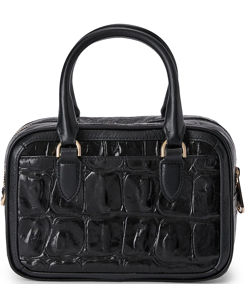 BRAHMIN Mara Black Castle View Mini Satchel Bag