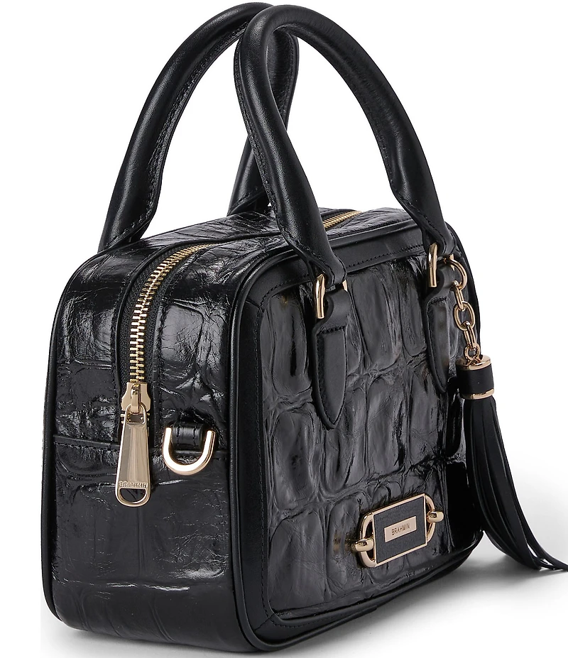 BRAHMIN Mara Black Castle View Mini Satchel Bag