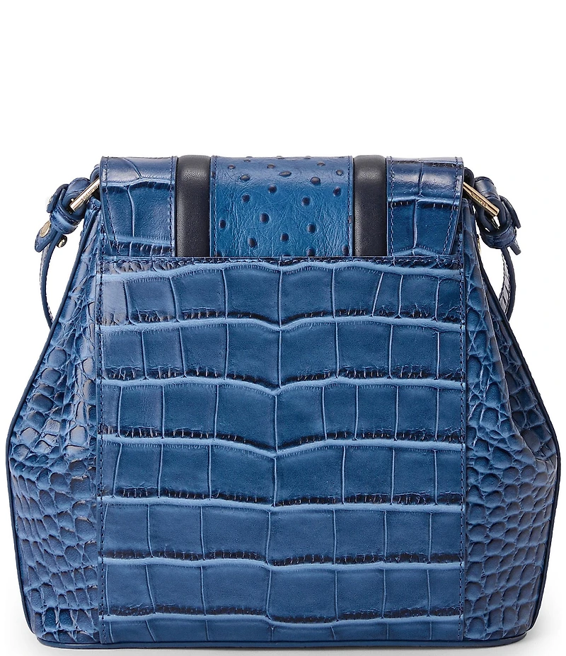 BRAHMIN Margo Retro Blue Skye Turn-Lock Flap Crossbody Bag