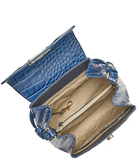 BRAHMIN Margo Retro Blue Skye Turn-Lock Flap Crossbody Bag