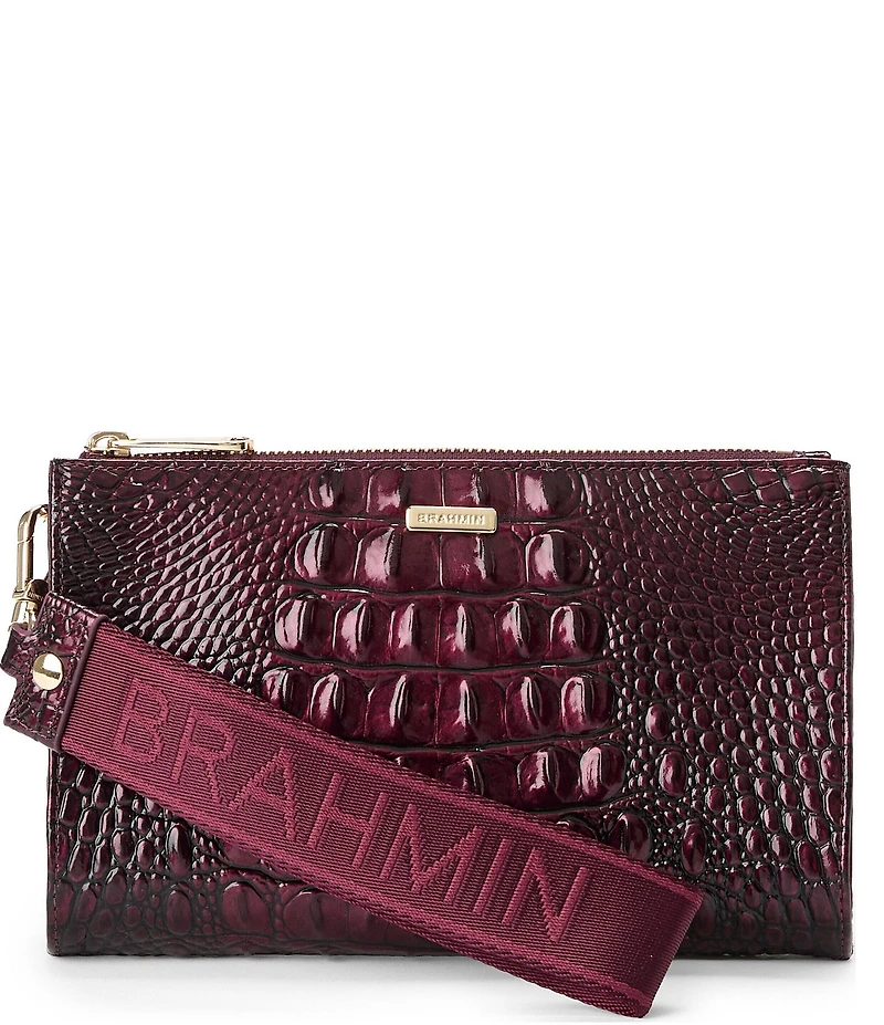 BRAHMIN Melbourne Collection Adia Croc Wristlet