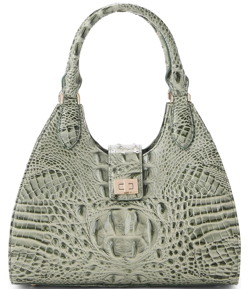 BRAHMIN Melbourne Collection Adrian Softgrass Turnlock Satchel Bag
