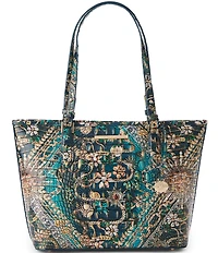 BRAHMIN Melbourne Collection Asher Medium Floral Bejeweled Tote