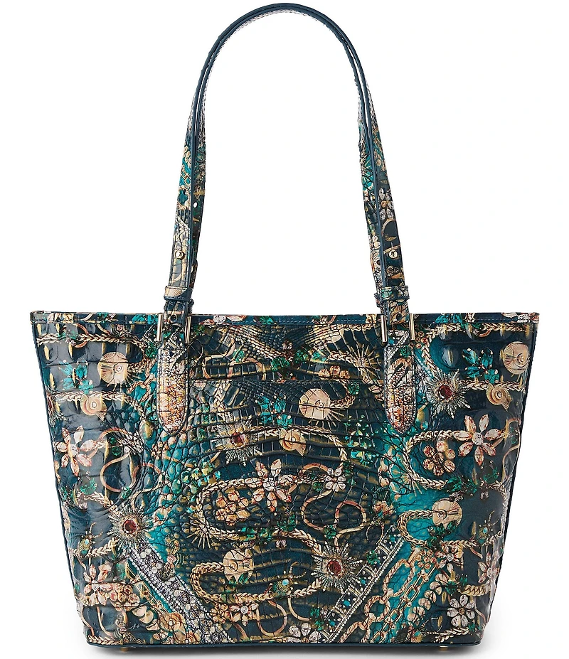 BRAHMIN Melbourne Collection Asher Medium Floral Bejeweled Tote