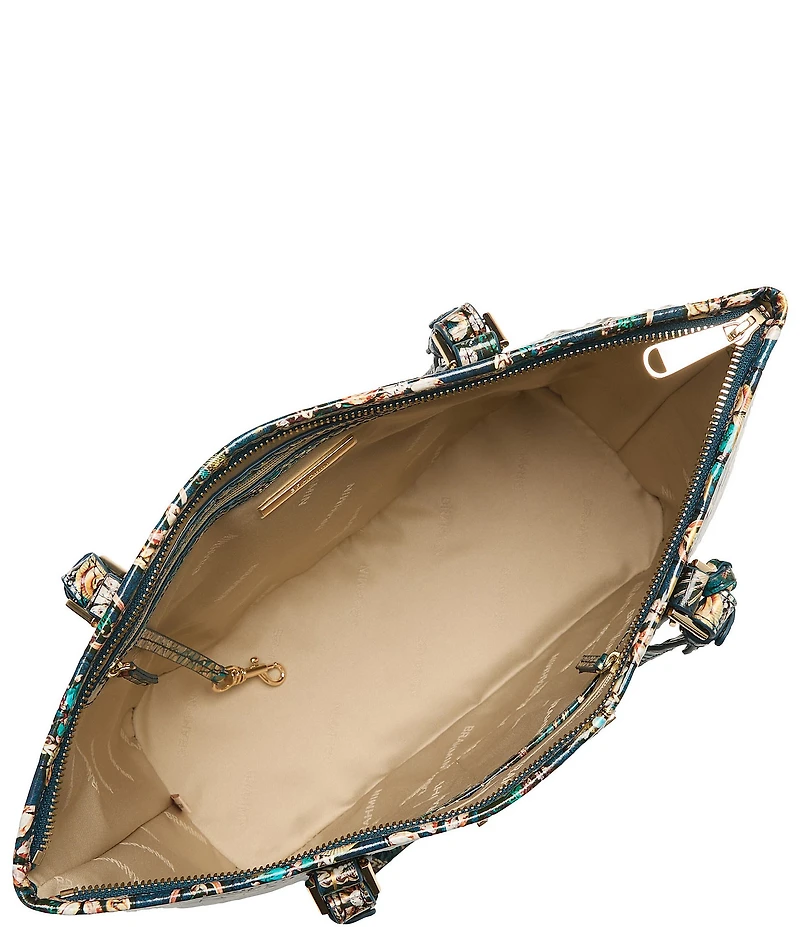 BRAHMIN Melbourne Collection Asher Medium Floral Bejeweled Tote