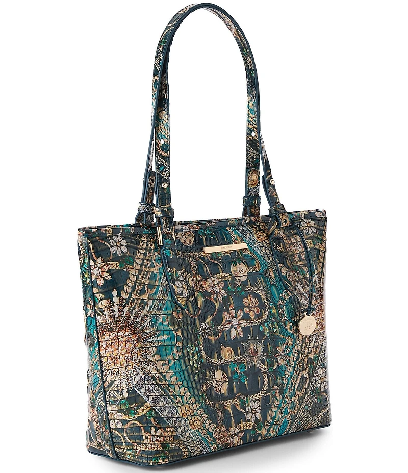 BRAHMIN Melbourne Collection Asher Medium Floral Bejeweled Tote