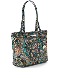 BRAHMIN Melbourne Collection Asher Medium Floral Bejeweled Tote