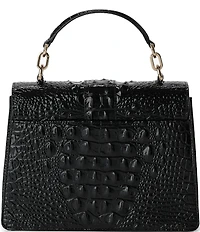 BRAHMIN Melbourne Hallie Black Buckled Small Satchel Bag