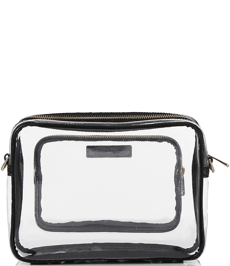 BRAHMIN Melbourne Collection Black Contrast Trim Shea Clear Crossbody Bag