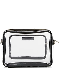 BRAHMIN Melbourne Collection Black Contrast Trim Shea Clear Crossbody Bag