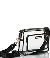 BRAHMIN Melbourne Collection Black Contrast Trim Shea Clear Crossbody Bag