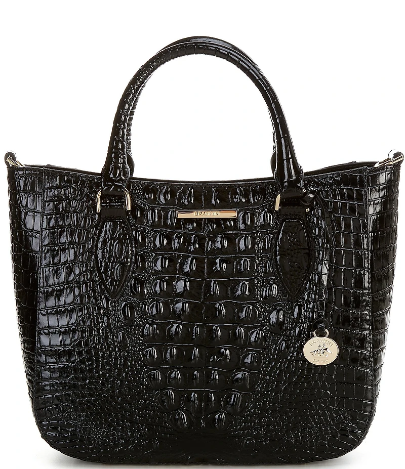 BRAHMIN Melbourne Collection Black Small Lena Satchel Bag