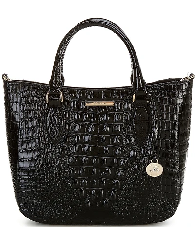 BRAHMIN Melbourne Collection Black Small Lena Satchel Bag