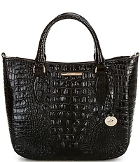 BRAHMIN Melbourne Collection Black Small Lena Satchel Bag