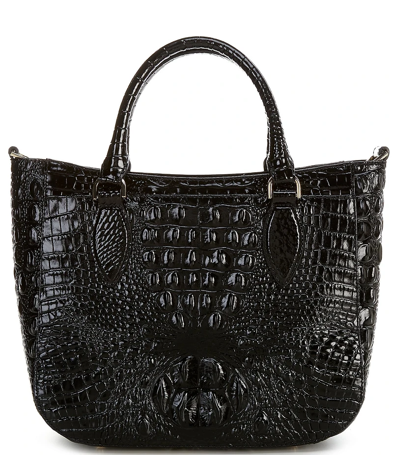 BRAHMIN Melbourne Collection Black Small Lena Satchel Bag