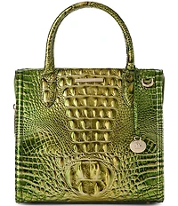 BRAHMIN Melbourne Collection Cacti Green Small Caroline Satchel Bag