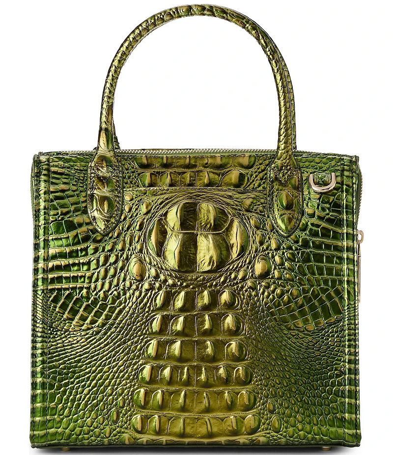 BRAHMIN Melbourne Collection Cacti Green Small Caroline Satchel Bag