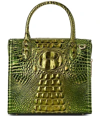 BRAHMIN Melbourne Collection Cacti Green Small Caroline Satchel Bag