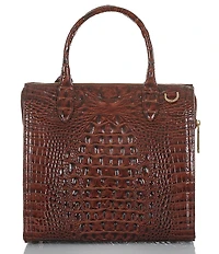 BRAHMIN Melbourne Collection Caroline Crocodile-Embossed Satchel Bag