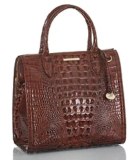 BRAHMIN Melbourne Collection Caroline Crocodile-Embossed Satchel Bag