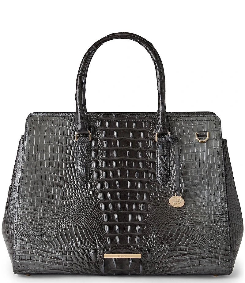 BRAHMIN Melbourne Collection Charcoal Finley Carryall Satchel Bag