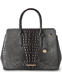 BRAHMIN Melbourne Collection Charcoal Finley Carryall Satchel Bag