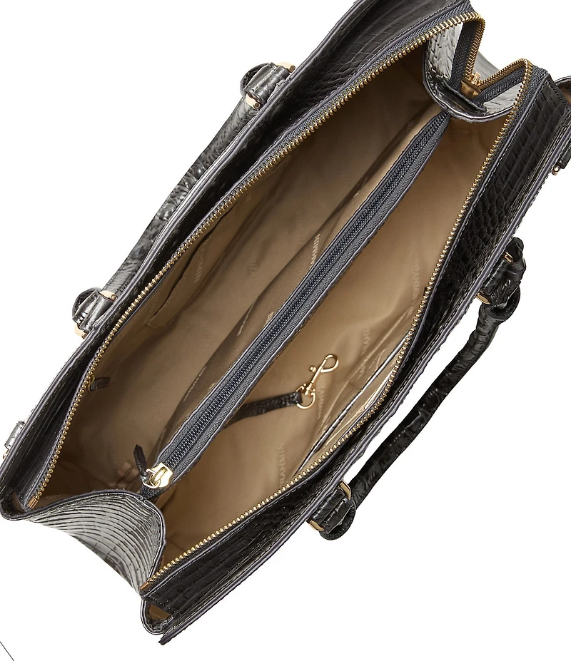 BRAHMIN Melbourne Collection Charcoal Finley Carryall Satchel Bag