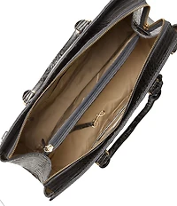 BRAHMIN Melbourne Collection Charcoal Finley Carryall Satchel Bag