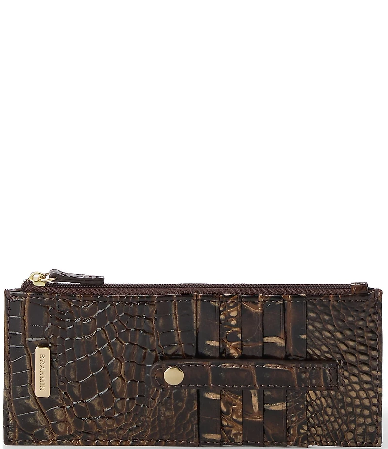 BRAHMIN Melbourne Collection Chocolate Credit Card Wallet