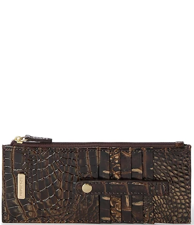 BRAHMIN Melbourne Collection Chocolate Credit Card Wallet