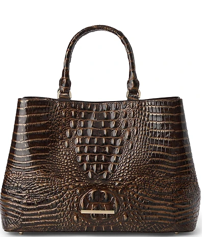 BRAHMIN Melbourne Collection Chocolate Denise Satchel Bag