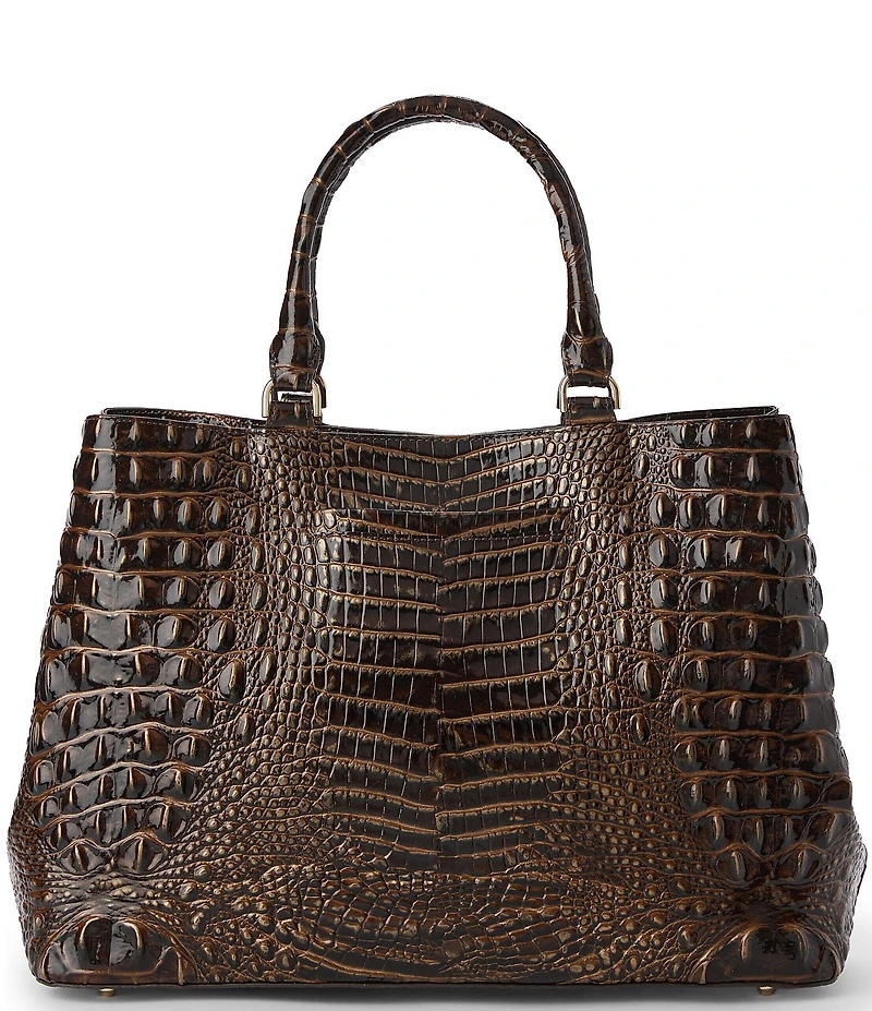 BRAHMIN Melbourne Collection Chocolate Denise Satchel Bag