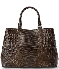 BRAHMIN Melbourne Collection Chocolate Denise Satchel Bag