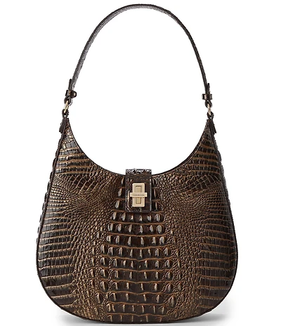 BRAHMIN Melbourne Collection Chocolate Fallon Hobo Shoulder Bag