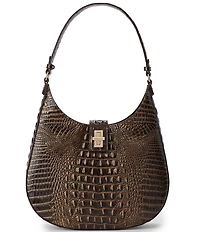BRAHMIN Melbourne Collection Chocolate Fallon Hobo Shoulder Bag